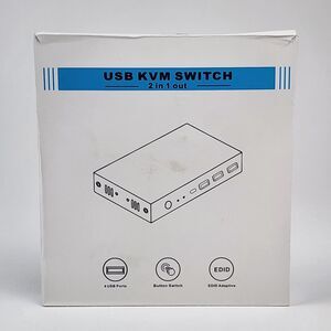 USB 3.0 KVM Switch HDMI 2 Port 4K 60Hz Dual Computer Monitor Selector GREATHTEK